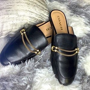 COACH LEATHERWARE SAWYER SUE SLIDES FOR WOMEN